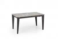 Stół rozkładany Felix 141-201x81 cm - popielaty marmur / czarne nogi Stół rozkładany Felix 141-201x81 cm - popielaty marmur / czarne nogi