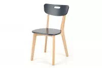Krzesło drewniane Intia - grafit / buk lakierowany grafitowe krzesło
