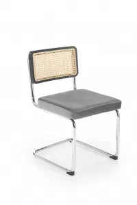 Krzesło metalowe z tapicerowanym siedziskiem K504 - popielaty / czarny k504 krzesło popielaty / czarny