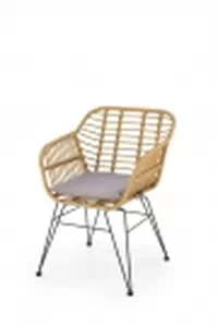 Krzesło rattanowe K541 - naturalny / popielaty Krzesło rattanowe K541 - naturalny / popielaty