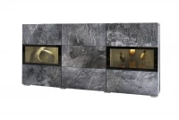 Komoda Baros 26 z szufladami 132 cm - ciemny beton / schiefer komoda beton