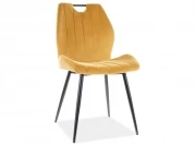 Krzesło tapicerowane Arco Velvet - curry / Bluvel 68 / czarne nogi Krzesło tapicerowane Arco Velvet - curry / Bluvel 68 / czarne nogi