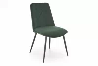 Krzesło do jadalnie K539 - welwet ciemny zielony / czarne nogi  Krzesło do jadalnie K539 - welwet ciemny zielony / czarne nogi 