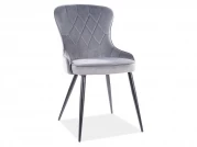 Krzesło tapicerowane Lotus Velvet - szary / Bluvel 14 / czarne nogi Krzesło tapicerowane Lotus Velvet - szary / Bluvel 14 / czarne nogi