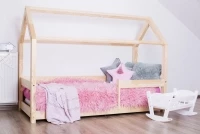 Łóżko dziecięce domek z barierką poziomą Melka łóżeczko domek 