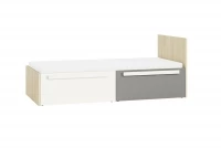 Łóżko młodzieżowe Jowiza 17 z szufladami 90x200 - buk fjord / biały / szara platyna Łóżko