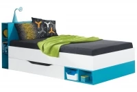 Łóżko młodzieżowe Mobi MO18 90x200 - biały / turkus łóżko mobi 18 turkus