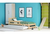 Łóżko dziecięce parterowe wysuwane Ola drewniane łóżko