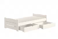 Łóżko dziecięce parterowe Sandio z szufladami - 80x200 / biały Łóżko dziecięce parterowe Sandio z szufladami - 80x200 / biały