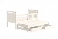 Łóżko parterowe wysuwane z tablicą suchościeralną Amely - 80x190 / biały  Łóżko parterowe wysuwane z tablicą suchościeralną Amely - 80x190 / biały 