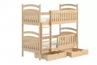 Łóżko piętrowe drewniane Amely z szufladami - 80x200 / sosna Łóżko piętrowe drewniane Amely z szufladami - 80x200 / sosna