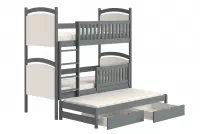 Łóżko piętrowe wysuwane z tablicą suchościeralną Amely - 80x160 / grafit  Łóżko piętrowe wysuwane z tablicą suchościeralną Amely - 80x160 / grafit 