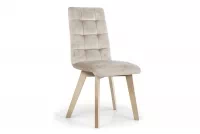Krzesło tapicerowane Modern 4 na drewnianych nogach - beż Salvador 02 / nogi buk krzesło beżowe na bukowych nogach