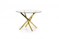 Okrągły stół Raymond 100 cm - transparentny / złote nogi raymond stół, blat - transparentny, nogi - złoty