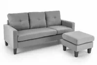 Sofa Gerson 180 cm z podnóżkiem - popielaty Sofa Gerson 180 cm z podnóżkiem - popielaty