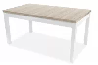 Stół rozkładany do jadalni 160-200x90 cm Werona na drewnianych nogach - dąb sonoma / białe nogi stół do jadalni