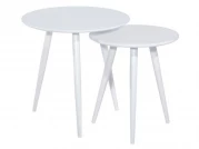 Zestaw okrągłych stolików kawowych Cleo - biały Zestaw okrągłych stolików kawowych Cleo - biały - 2 elementy