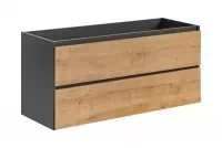 Szafka pod umywalkę Monako Grey Oak 823 - Diamentowy szary / Dąb Hamilton szeroka szafka łazienkowa 