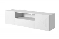 Szafka RTV wisząca Asha z szufladą i wnęką 167 cm - biały mat biała szafka RTV