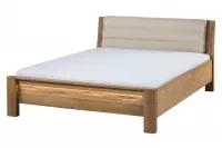 Drewniane łóżko do sypialni Velvet 76 z tapicerowanym wezgłowiem 160x200 - dąb rustical / beżowy nordic 101 Drewniane łóżko do sypialni Velvet 76 z tapicerowanym wezgłowiem 160x200 - dąb rustical / beżowy nordic 101 